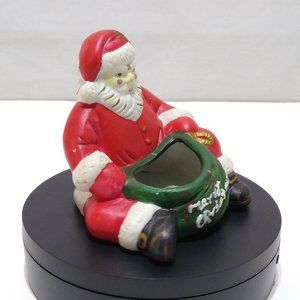Santa Claus Ceramic Figurine Trinket Dish Vintage Great Condition
